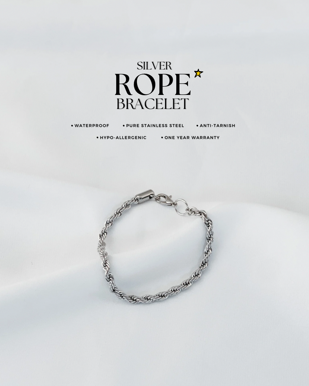 Silver Rope Bracelet