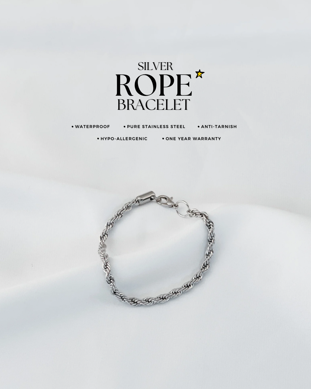 Silver Rope Bracelet