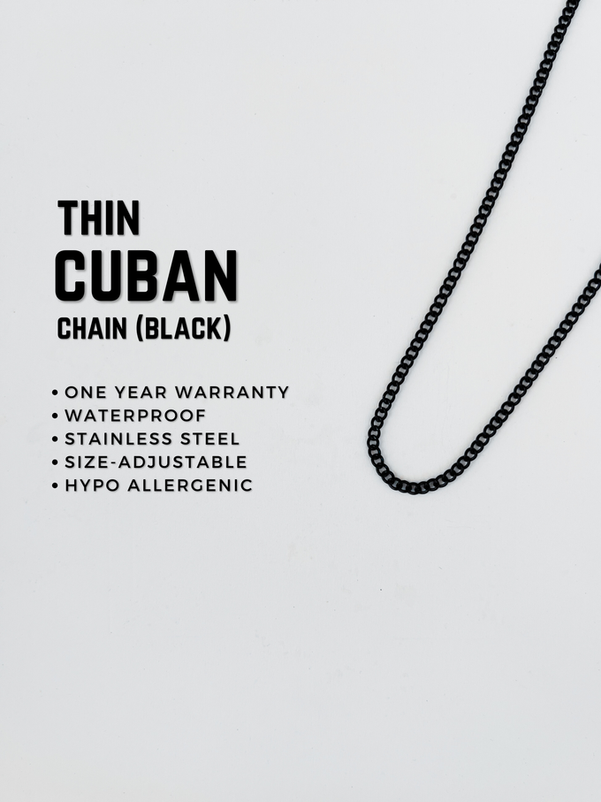 Thin Cuban Chain (Black)